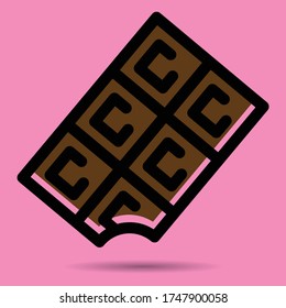 Icono de chocolate. Bonitos gráficos vectoriales para tiendas de chocolate, medios sociales, etc.