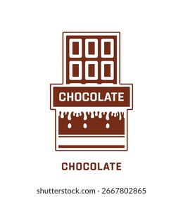 Un icono de chocolate sobre un fondo blanco, Una ilustración dibujada a mano de un icono de chocolate sobre un fondo blanco