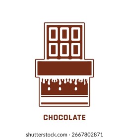 Un icono de chocolate sobre un fondo blanco, Una ilustración dibujada a mano de un icono de chocolate sobre un fondo blanco