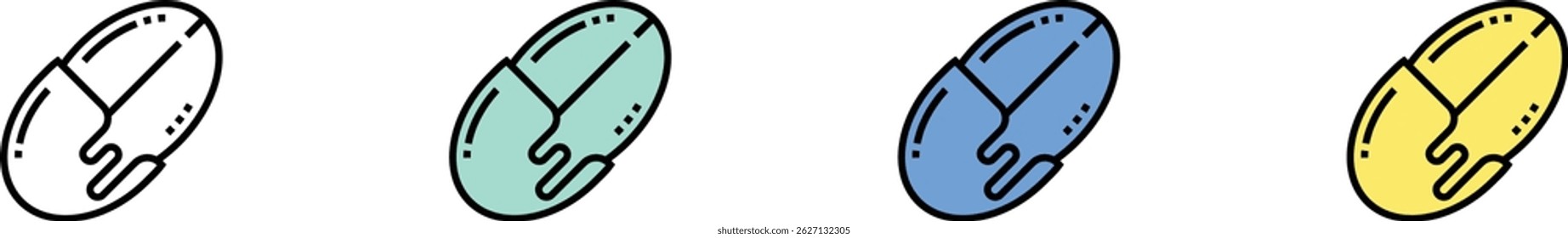 chocolate icon. Outline, Green, Blue and Yellow Style Design Isolated On White Background