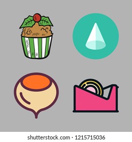 chocolate icon set. vector set about cupcake, wrapper, cone and hazelnut icons set.
