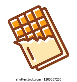 Chocolate icon. Single high quality chocolate related icon. Isolated chocolate symbols in white background. 