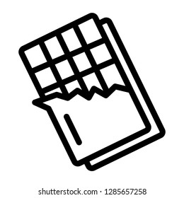 Chocolate icon. Single high quality chocolate related icon. Isolated chocolate symbols in white background. 