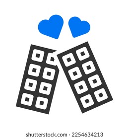 chocolate icon solid blue grey style valentine illustration vector element and symbol perfect. Icon sign from modern collection for web. Nice design perfect.
