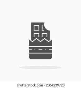 Chocolate icon. Solid or Glyph style. Vector illustration. Enjoy this icon for your project.