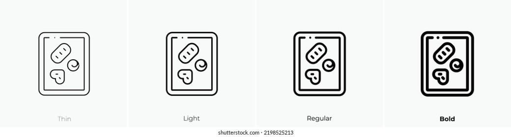 chocolate icon. Thin, Light Regular And Bold style design isolated on white background