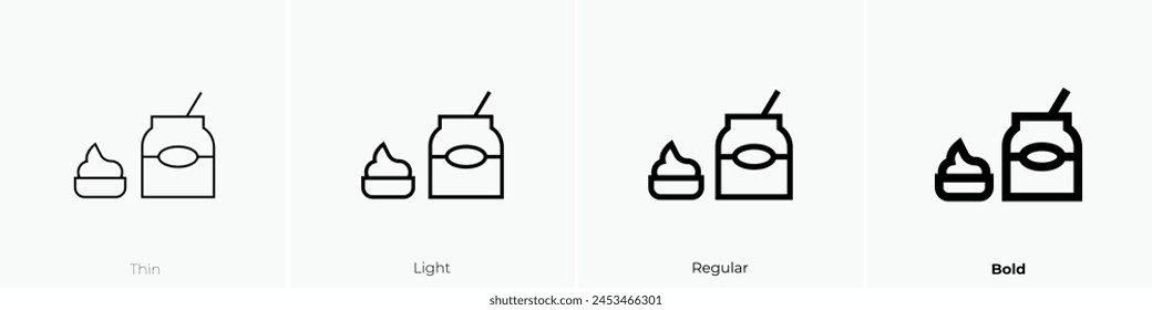 chocolate icon. Thin, Light Regular And Bold style design isolated on white background