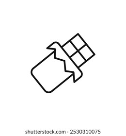 Chocolate icon Thin line art isolated