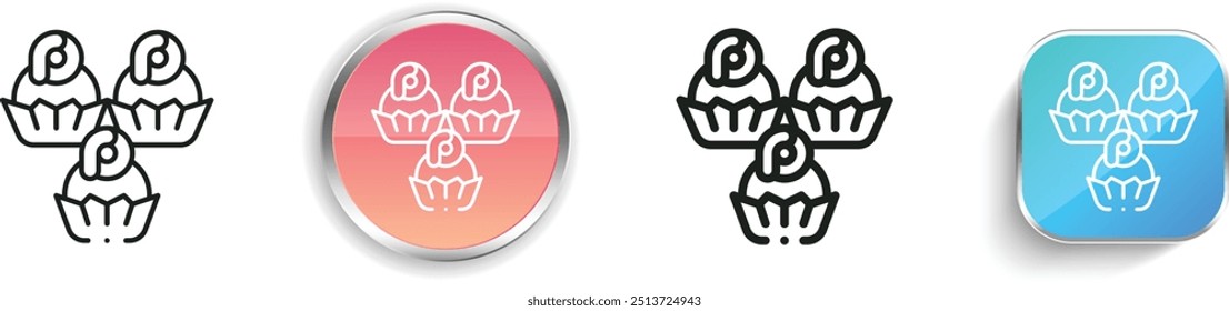 chocolate icon. Thin Linear, Regular and Button Style Design Isolated On White Background