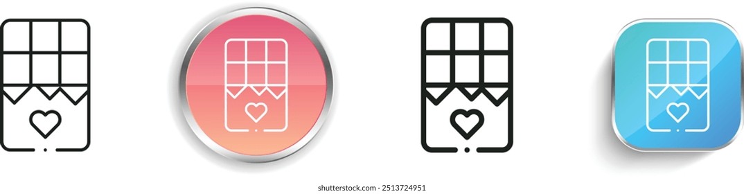 chocolate icon. Thin Linear, Regular and Button Style Design Isolated On White Background