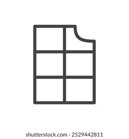 Chocolate icon Thin outline art symbol