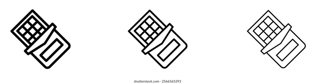 Chocolate icon in tree different line stroke sizes.