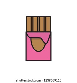 chocolate icon vector design. bakery icon with fill outline style
