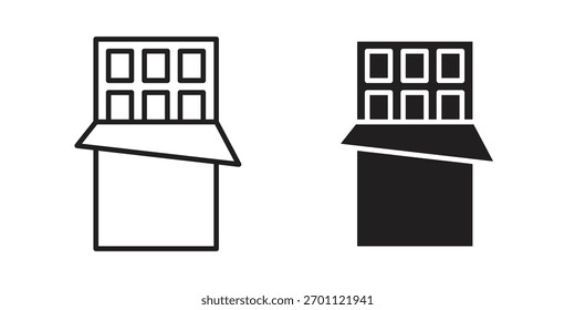 Icono de chocolate glifo de Vector plano y línea de trendy stroke pack