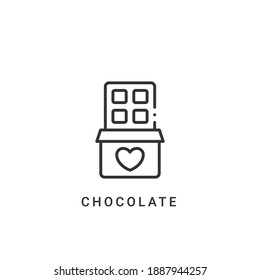 ilustración vectorial de icono de chocolate. diseño de contorno de icono de chocolate.