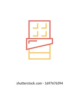 Schokoladensymbol Vektorillustration Illustration zwei Farblinien Stil Design. einzeln auf weißem Hintergrund