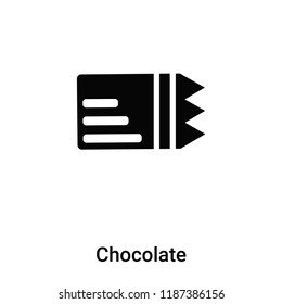 Chocolate icon vector isolated on white background, logo concept of Chocolate sign on transparent background, filled black symbol svg