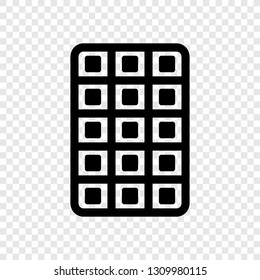 Chocolate icon, vector on transparent grid