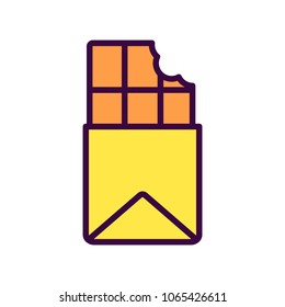 Chocolate icon vector. Chocolate sign on white background. Chocolate icon for web and app