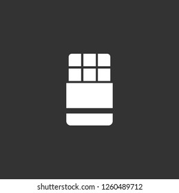chocolate icon vector. chocolate sign on black background. chocolate icon for web and app