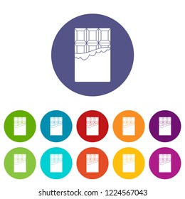 Chocolate icons color set vector for any web design on white background