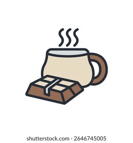 chocolate icons isolated on White Background. Flat style design