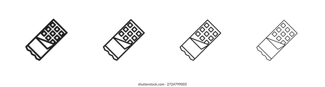 Iconos de chocolate línea colección de Vector. Icono de Vector perfecto de píxeles