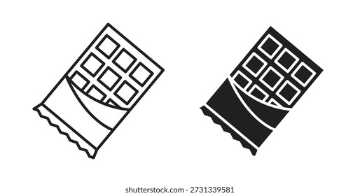 Schokoladen-Symbole. Gliederungssymbole, Vektorsammlung. flache Illustrationen