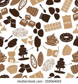 chocolate icons seamless color pattern eps10