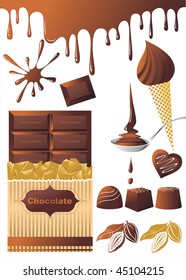 chocolate icons set