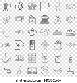 Chocolate icons set. Outline style of 36 chocolate vector icons for web for any design
