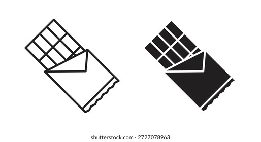 Conjunto de iconos de chocolate. Ilustración vectorial de línea simple
