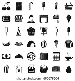 Chocolate icons set. Simple style of 36 chocolate vector icons for web isolated on white background