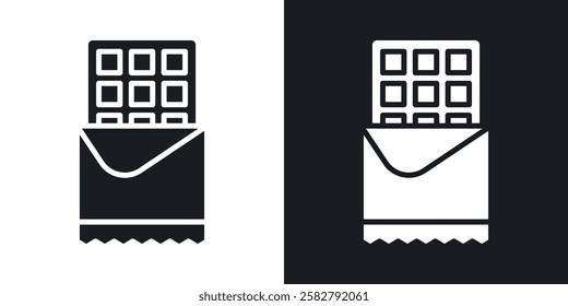 Chocolate icons set vectors black and colored style