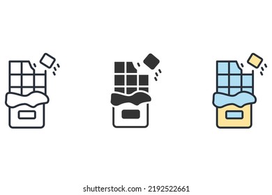 Chocolate icons  symbol vector elements for infographic web