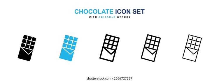 Chocolate icons vector collection pack.