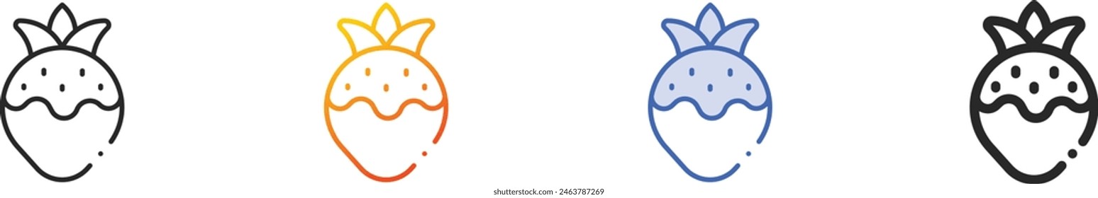 chocolate icon.Thin Linear, Gradient, Blue Stroke and bold Style Design Isolated On White Background
