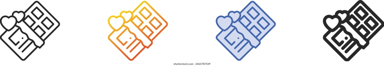 chocolate icon.Thin Linear, Gradient, Blue Stroke and bold Style Design Isolated On White Background