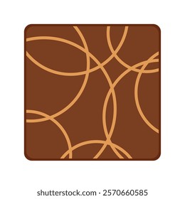 Chocolate illustration with a geometric pattern design, Valentine's chocolate icon