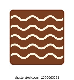 Chocolate illustration with wave pattern design, Valentine's chocolate icon