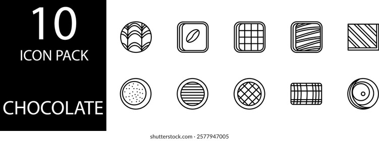 Chocolate illustrations with unique motifs such as hearts or stars, suitable for special themes.