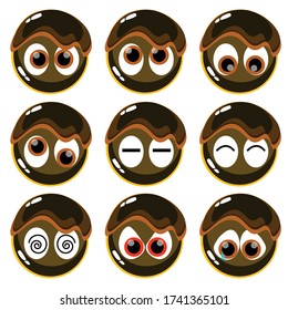  logotipo ilustrador de chocolate emoticono marrón