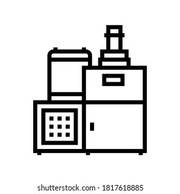 Schokoladenindustrie Maschinenlinie Symbol Vektorgrafik. Maschinenzeichen der Schokoladenindustrie isoliertes Kontursymbol