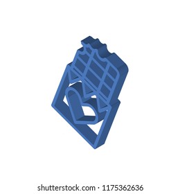 Chocolate isometric left top view 3D icon