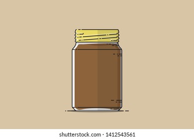 Chocolate Jar Flat Design Vector, easy to edit