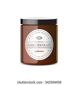 chocolate jar on white background vector design