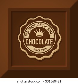 chocolate label stamp choco premium icon cacao logo vector designs antique real vector seal pattern of fancy craftsmanship brown seal on food bar chocolate label stamp choco premium icon cacao logo ve