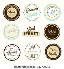 Chocolate labels set