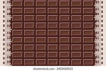 Chocolate and lace frame.
Milk Chocolate