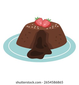 bolo de lava de chocolate ilustração Sobremesa